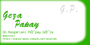 geza papay business card